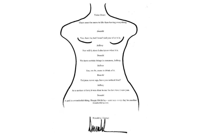 Trump evitó confirmar si escribió la polémica carta a Epstein