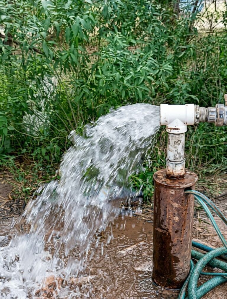Trabajos de mantenimiento en la red de agua potable en el sector de Trampa del Tigre, La Rioja