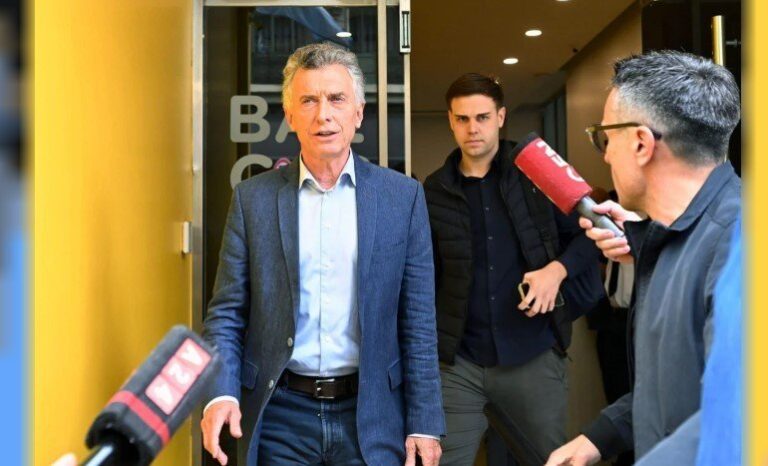 Mauricio Macri hablando en la cena anual de la Fundación Libertad