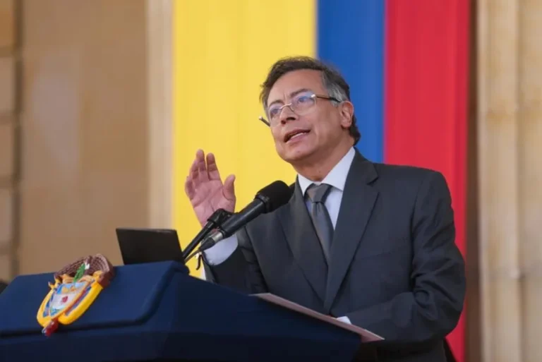 Gustavo Petro, presidente de Colombia, durante un discurso.