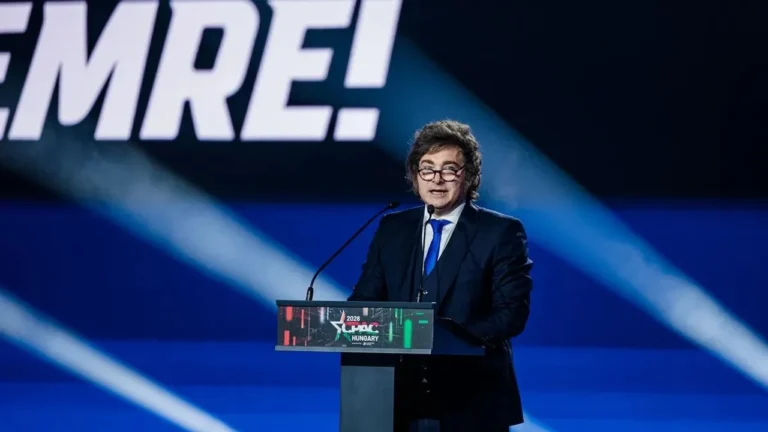 El presidente Javier Milei durante un acto oficial.