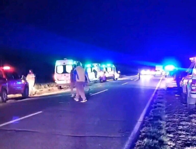 Vista del lugar del accidente en el paraje El Ombú, La Rioja