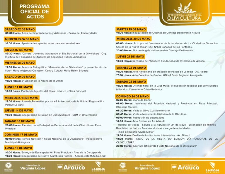 Cartel del Festival Nacional de la Olivicultura en Arauco, La Rioja