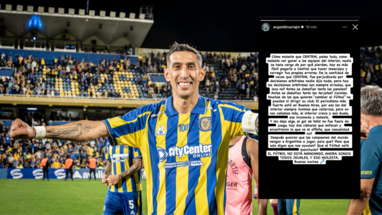 Ángel Di María con la camiseta de Rosario Central