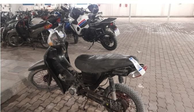 Motocicleta Motomel B110 recuperada en San Juan