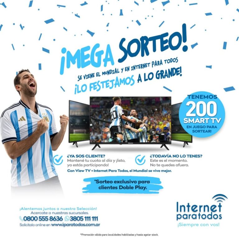 Smart TV y camisetas de la Selección Argentina en sorteo de Internet para Todos