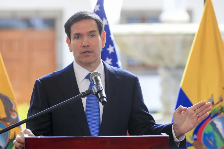 Marco Rubio y Giorgia Meloni en una reunión diplomática
