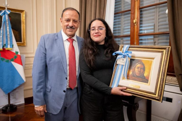 Ofelia Fernández y Ricardo Quintela durante la reunión en La Rioja