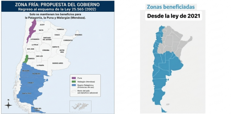 Mapa de La Rioja con zonas frías afectadas por la reforma de subsidios al gas